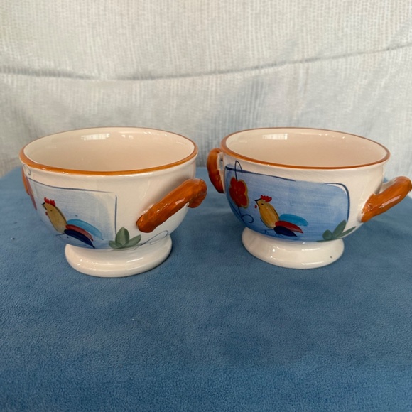 California Pantry, set of 2 ceramic Rooster Bowls - Picture 3 of 5